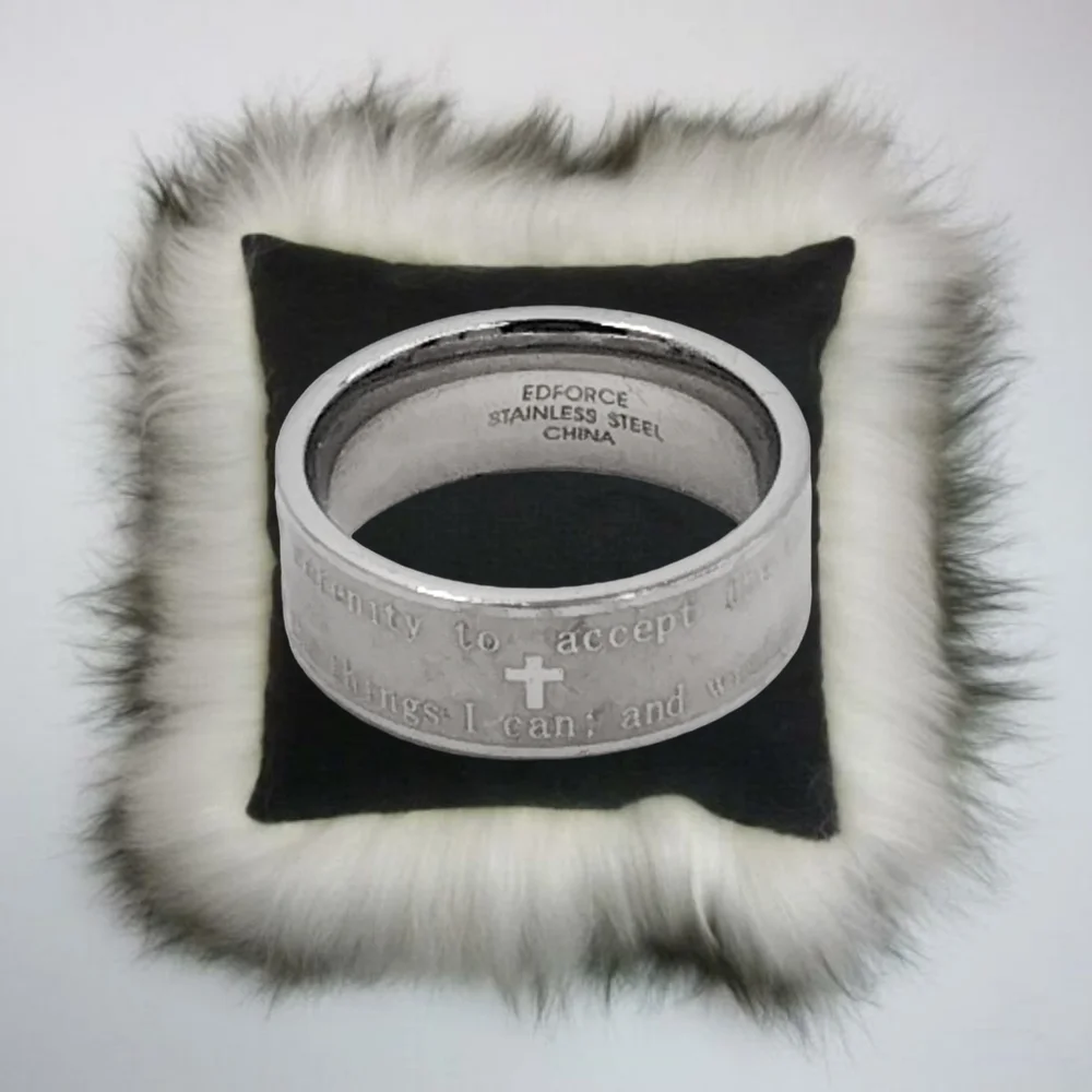 Serenity Prayer Etched Stainless Steel Band By Edforce Designer